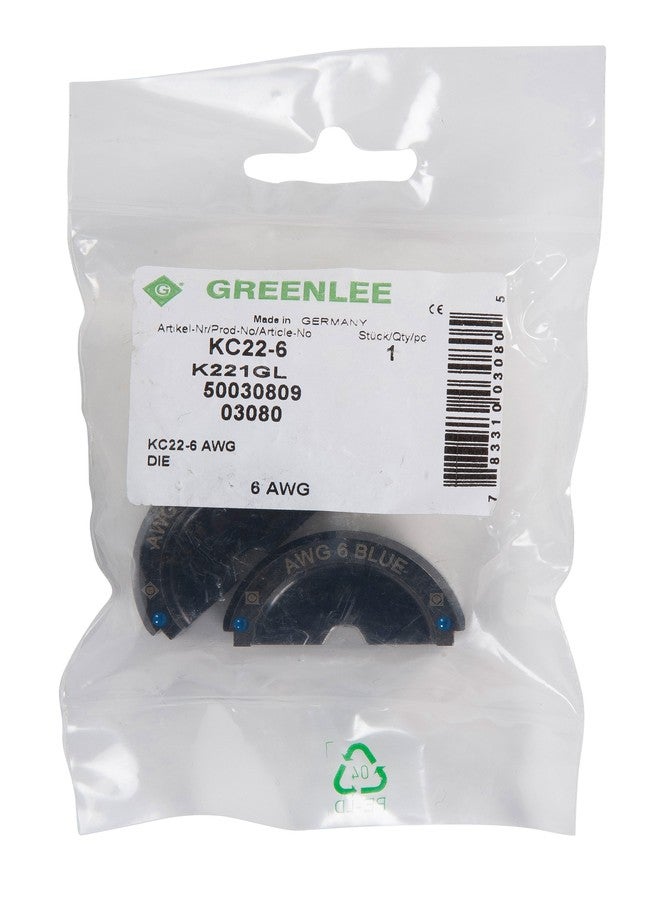 Greenlee KC22-6 DIE, 6 AWG (KC22), Blue - Image 3