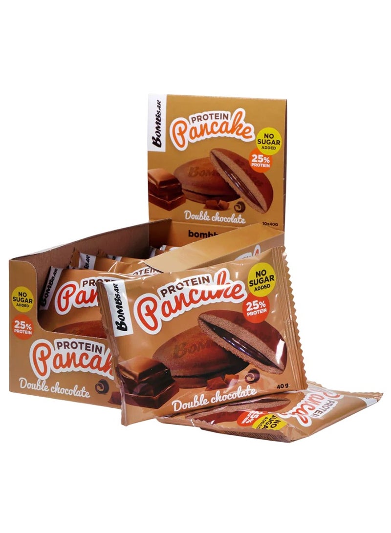 بومبار فطيرة بروتين بومبار بنكهة الشوكولاتة المزدوجة 40 جم عبوة من 10 قطع - Image 1