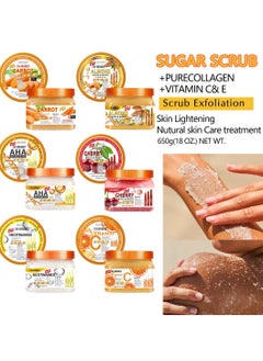DR.MEINAIER 650G Vitamin C Sugar Scrub with Pure Collagen and Vitamin C E Whitening Skin Lightening Body Scrub Moisturizing Anti Wrinkle Anti Acne Exfoliating Bath Scrub Remove Acne Marks Skin Corrector Firming Natural Scrub  - Image 2