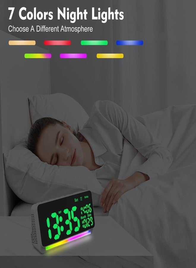 PERSUPER 120db Super Loud Alarm Clock for Heavy Sleepers, Bluetooth Connection, 15 Wake Up Sounds, 7 Color Night Light, Dynamic RGB Color Changing, 0-100% Dimmer, Snooze, Digital Clock for Bedroom - Image 4