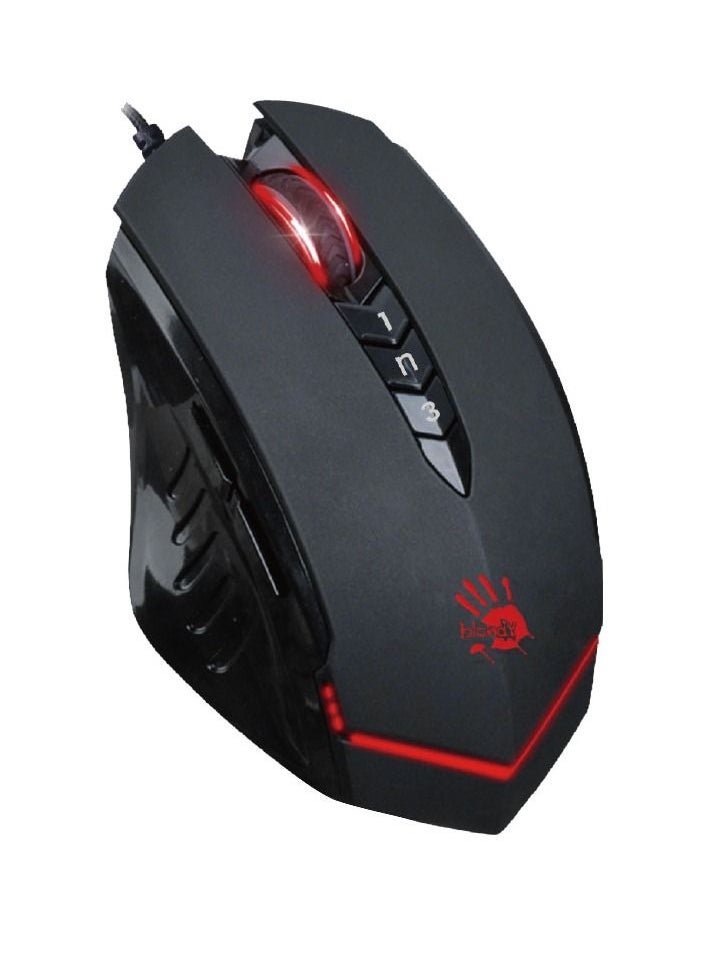 Bloody - BLOODY X’GLIDE ULTRA CORE 3 GAMING MOUSE V8M, WITH GAMING PRECISION(3200CPI) AND OPTICAL ENGINE, 6 SNIPER MODE, FOR WINDOWS XP/ VISTA/ 7/ 8 /8.1 / 10 OR LATER, BLACK - Image 1