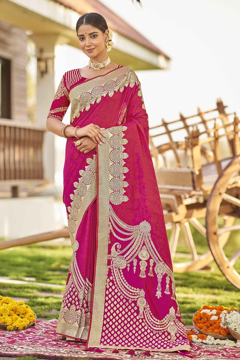MANOHARI adorable woven pattern Banarasi Silk saree for women with Blouse Piece_MN1748 - Image 3