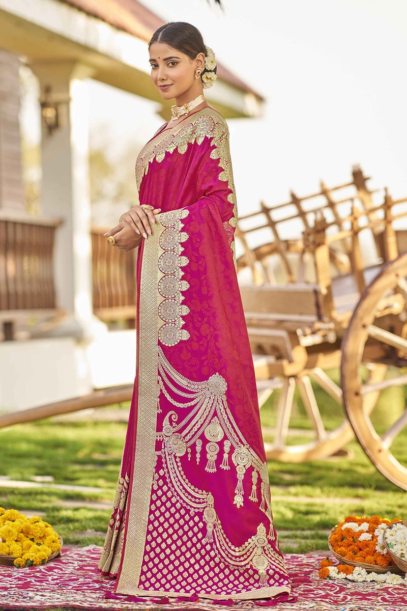 MANOHARI adorable woven pattern Banarasi Silk saree for women with Blouse Piece_MN1748 - Image 4