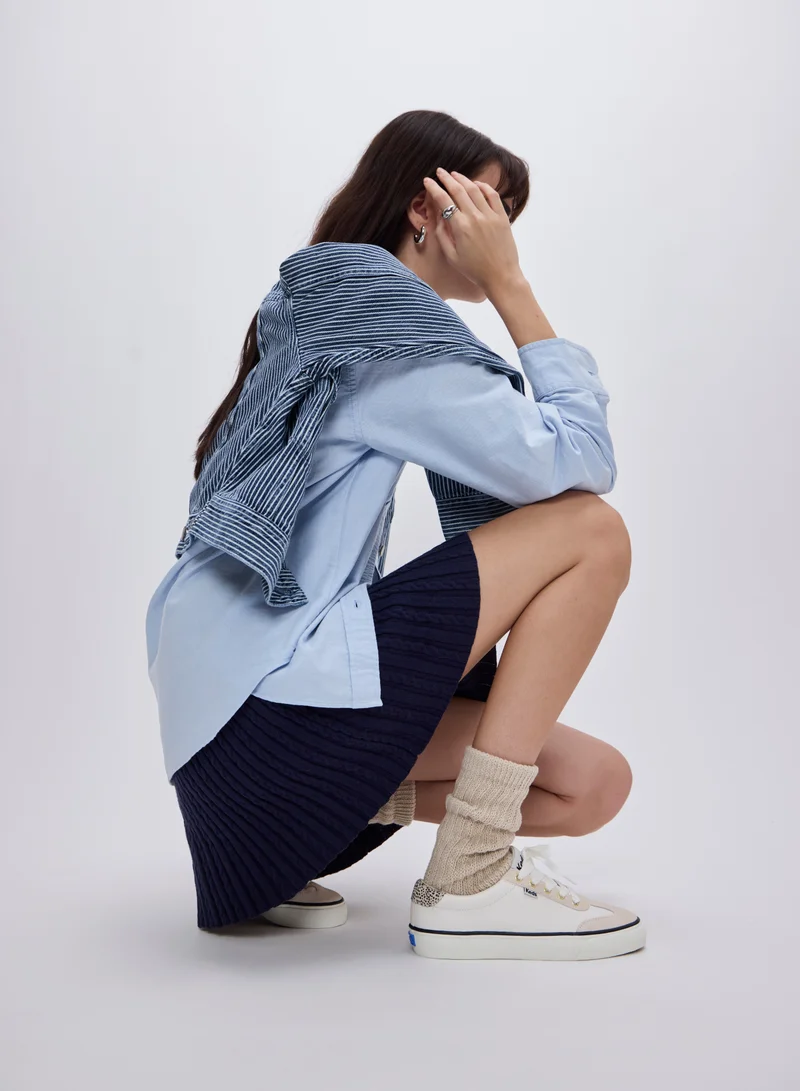 Keds Snow White/Cream Blk Keds Women's Keds Women's Jump Kick T-Toe Lace Up Leather Casual Sneaker Cream for Women | Best Price UAE