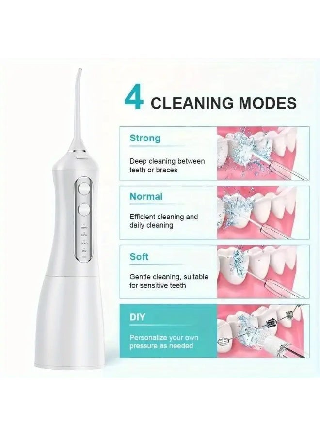 SENK 2-in-1 Water Flosser & Electric Toothbrush Kit, 320ml Tank, 4 Modes, USB Rechargeable, 4 Brush Heads & 4 Nozzles - Image 3