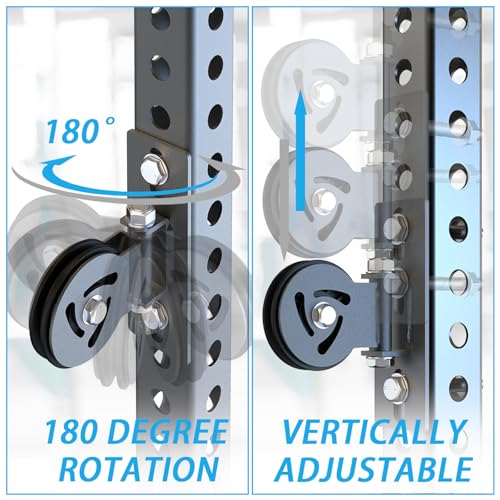 J Bryant Pulley System for Power Rack - Fits 5/8" Hole Size, Cable Pulley Attachment for 2x2, 2x3, 3x3 Racks, Heavy Duty LAT Pulldown, DIY Cable Machine Accessories, Gym Equipment - Image 2