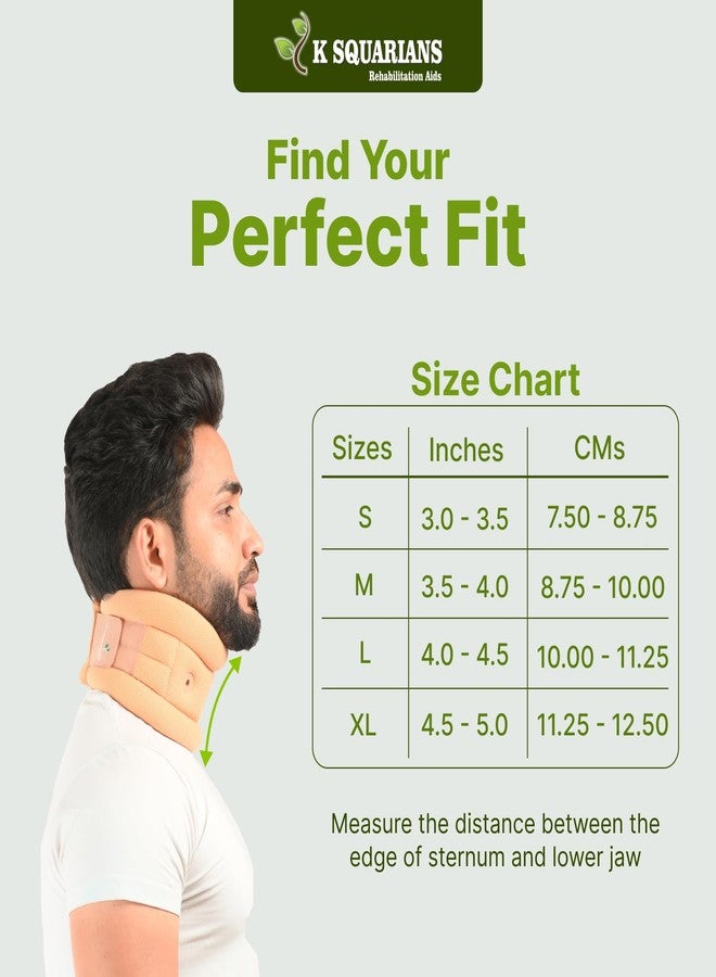 K SQUARIANS Neck Collar Soft Support for Cervical Spondylitis | Soft Neck Brace for Pain Relief | Cervical Spine Immobilization | Neck Belt for Women & Men | Small Size Fits 3.0-3.5 Inches - Image 5