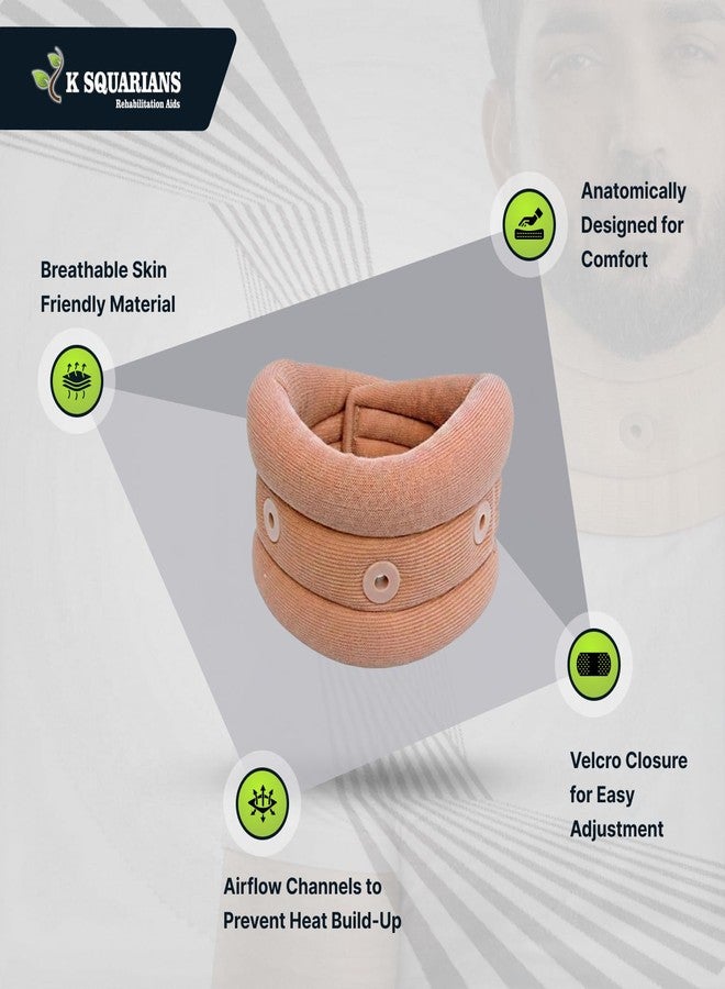 K SQUARIANS Neck Collar Soft Support for Cervical Spondylitis | Soft Neck Brace for Pain Relief | Cervical Spine Immobilization | Neck Belt for Women & Men | Small Size Fits 3.0-3.5 Inches - Image 3