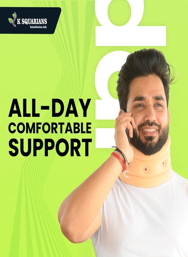 K SQUARIANS Neck Collar Soft Support for Cervical Spondylitis | Soft Neck Brace for Pain Relief | Cervical Spine Immobilization | Neck Belt for Women & Men | Small Size Fits 3.0-3.5 Inches - Image 4