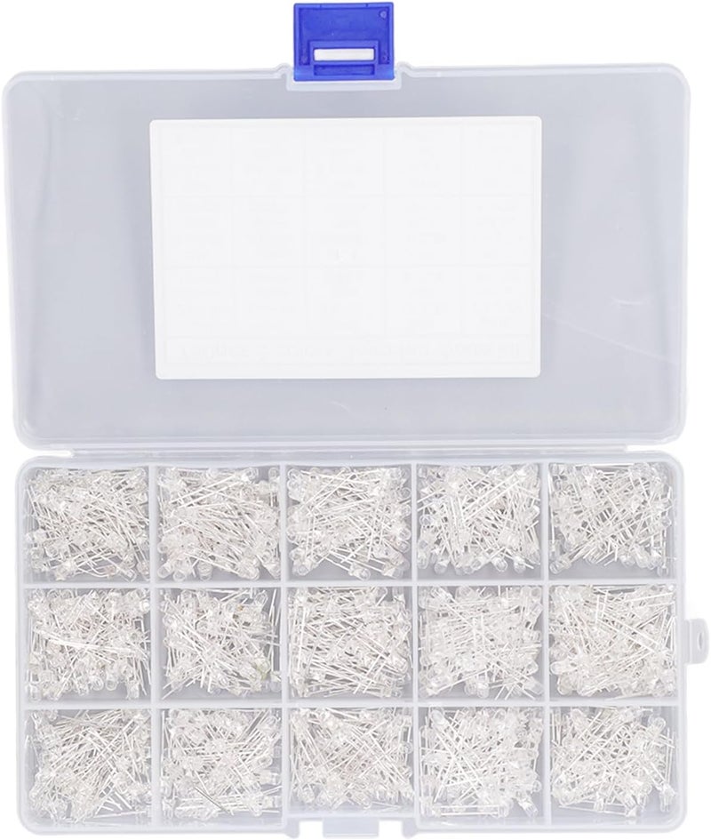 GIFTER 750PCS Clear LED Light Emitting Diodes with Storage Box Bright for DIY Projects School Science Electronic Experiments Car Decor Signal Indicators - Image 1