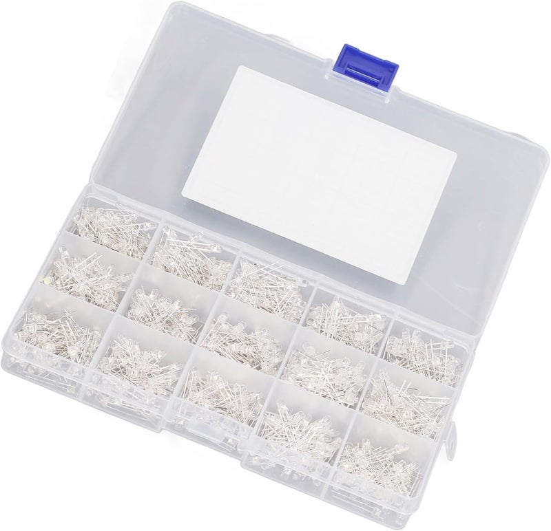 GIFTER 750PCS Clear LED Light Emitting Diodes with Storage Box Bright for DIY Projects School Science Electronic Experiments Car Decor Signal Indicators - Image 3