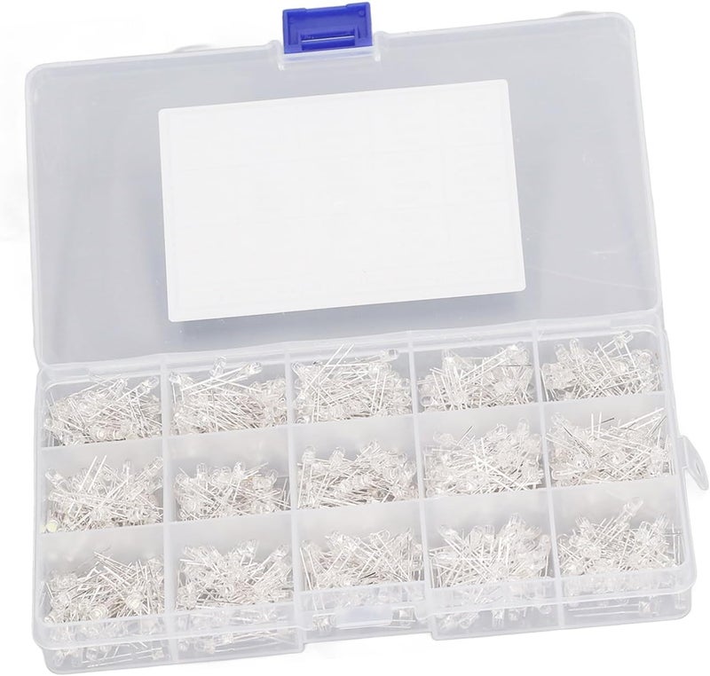GIFTER 750PCS Clear LED Light Emitting Diodes with Storage Box Bright for DIY Projects School Science Electronic Experiments Car Decor Signal Indicators - Image 5