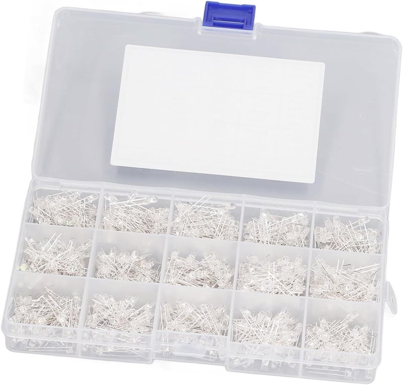 GIFTER 750PCS Clear LED Light Emitting Diodes with Storage Box Bright for DIY Projects School Science Electronic Experiments Car Decor Signal Indicators - Image 4