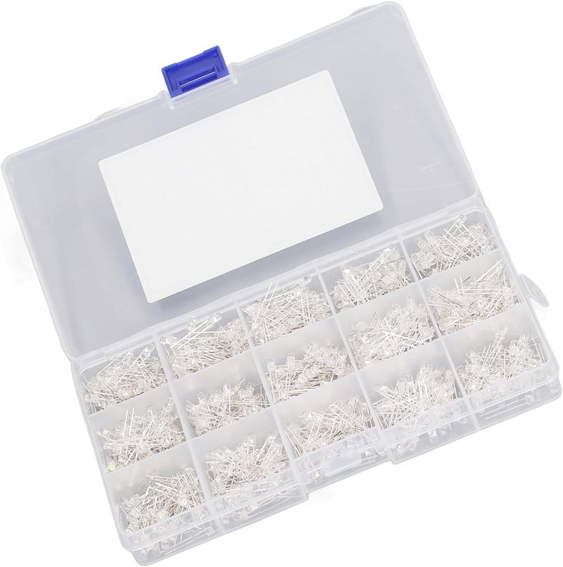 GIFTER 750PCS Clear LED Light Emitting Diodes with Storage Box Bright for DIY Projects School Science Electronic Experiments Car Decor Signal Indicators - Image 2