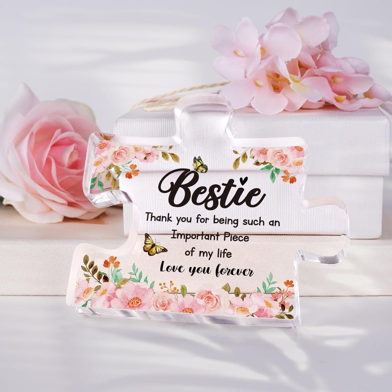 Buioata to My Bestie Gifts - Acrylic Block Puzzle Decorations 3.9 x 3.3 inch - Delicate Best friend Birthday Gifts for Women - Anniversary Birthday Christmas Gifts for Women Friend Bestie Bff  Ideas - Image 5
