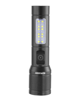 Rechargeable LED Torch with Zoom Function | 3000mAh Battery with Type-C Charging | 600 Meters Long Coverage | Hyper Bright 10-Watt Laser LED with 2 Hours Continuous Working | LED Flashlight for Camping & Hiking | SLT-683Z Black - pzsku/ZAC47852DA83F2079CD29Z/45/1746217329/c4f56802-1bec-43a7-a77c-9af060c888f7