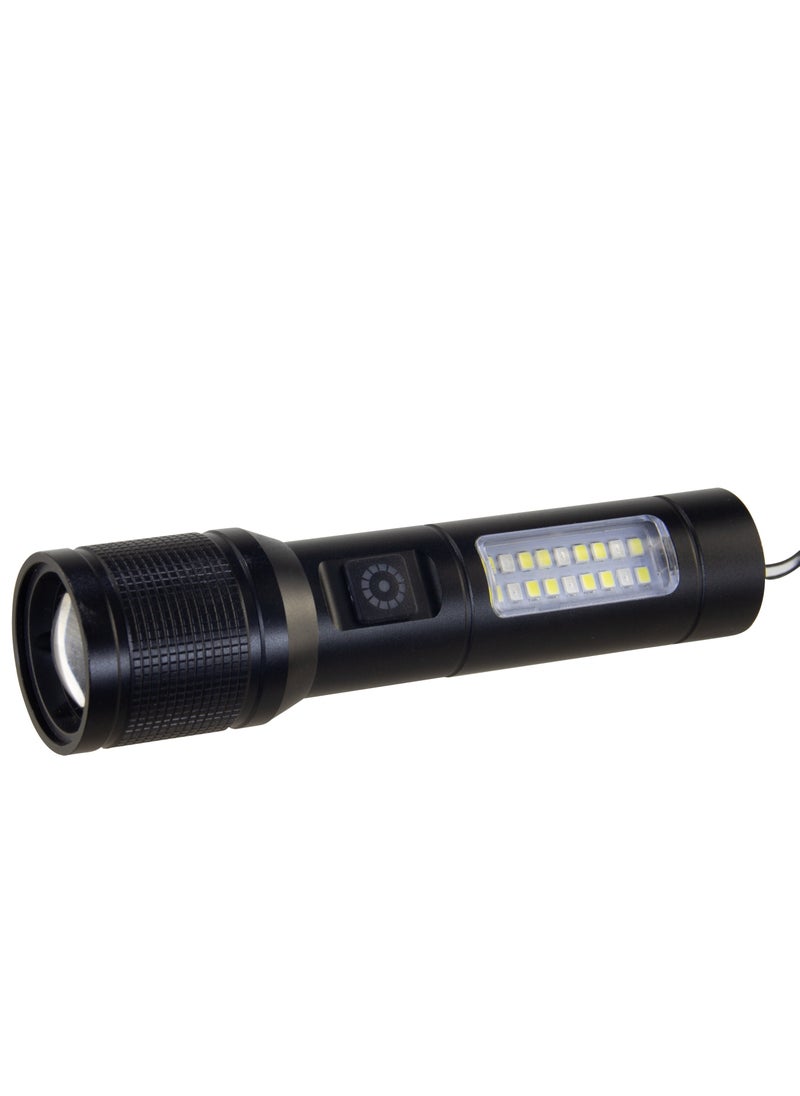 SONASHI Rechargeable LED Torch with Zoom Function | 3000mAh Battery with Type-C Charging | 600 Meters Long Coverage | Hyper Bright 10-Watt Laser LED with 2 Hours Continuous Working | LED Flashlight for Camping & Hiking | SLT-683Z Black  - Image 2