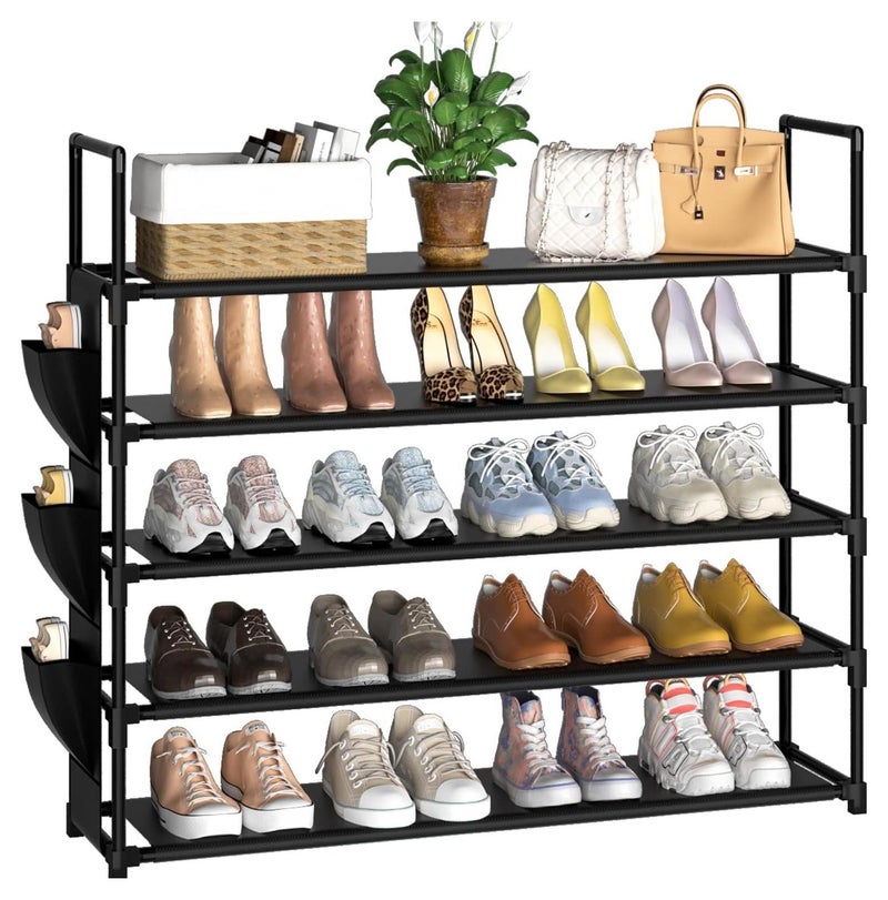 Shoe Rack 5 Tier Shoe Organizer Shoe Storage 20-25 Pairs Shoe Rack for Closet Shoe Rack Entryway Shoe Holder Space Saving Shoe Shelf Shoe Stand Large Tall Shoe Tower Garage Door, Small Spaces ﻿ ﻿ ﻿ - Image 1