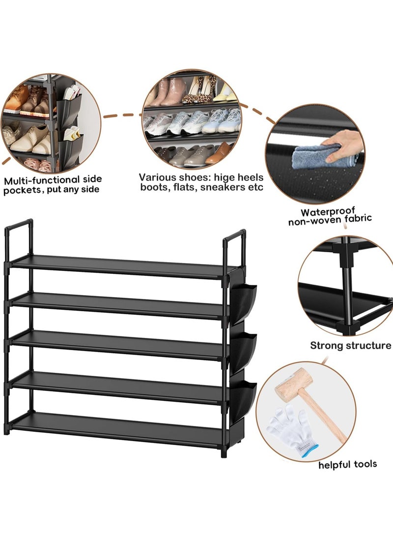 Generic - Shoe Rack 5 Tier Shoe Organizer Shoe Storage 20-25 Pairs Shoe Rack for Closet Shoe Rack Entryway Shoe Holder Space Saving Shoe Shelf Shoe Stand Large Tall Shoe Tower Garage Door, Small Spaces ﻿ ﻿ ﻿ - Image 1