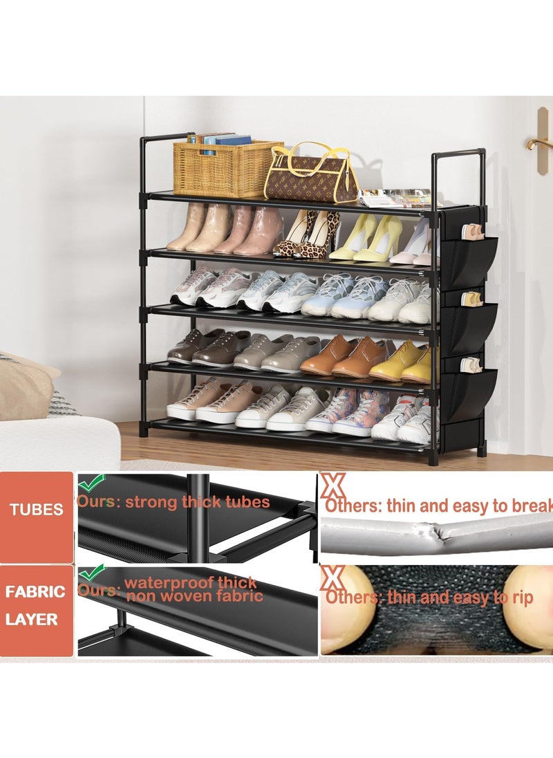 Generic - Shoe Rack 5 Tier Shoe Organizer Shoe Storage 20-25 Pairs Shoe Rack for Closet Shoe Rack Entryway Shoe Holder Space Saving Shoe Shelf Shoe Stand Large Tall Shoe Tower Garage Door, Small Spaces ﻿ ﻿ ﻿ - Image 1