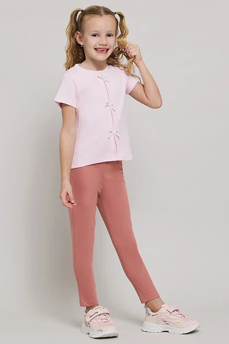 R&B Solid Knit Pants with Elastic Waist
