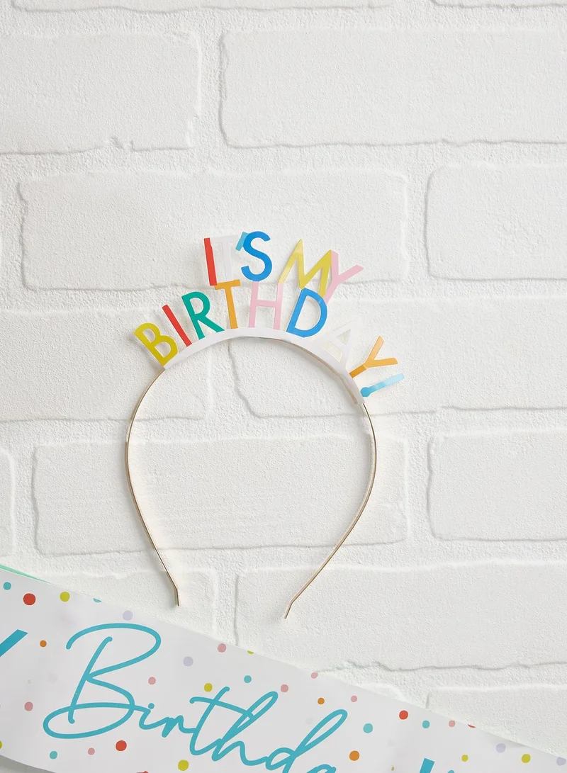 Ginger Ray Sash & Headband Set - It'S My Birthday Paper Sash & Headband