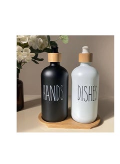 Generic Glass dispenser set with wooden holder  - Image 1