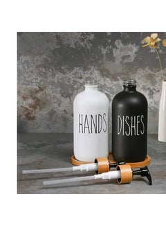 Generic Glass dispenser set with wooden holder  - Image 3