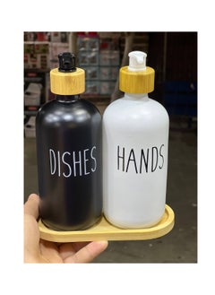 Generic Glass dispenser set with wooden holder  - Image 4