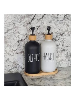 Generic Glass dispenser set with wooden holder  - Image 5