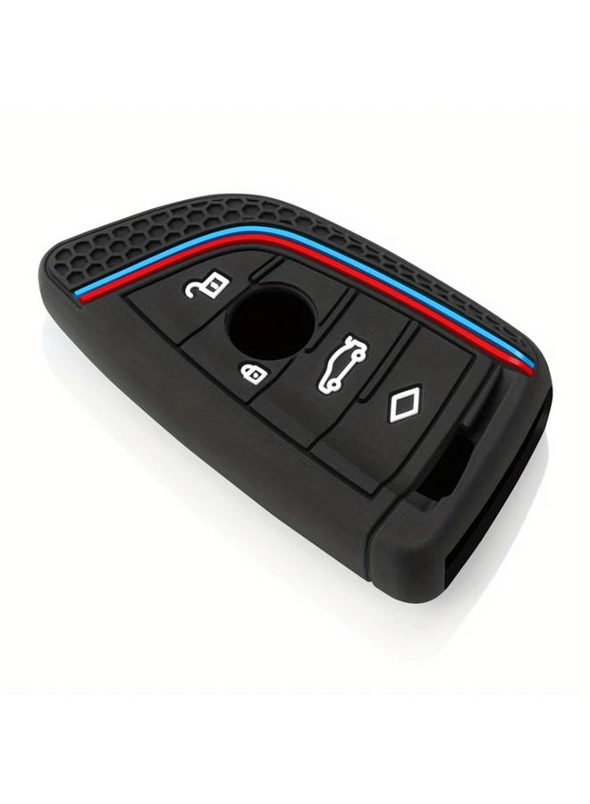 Black Silicone Car Key Case Cover with Ergonomic Grip Durable Scratch Resistant Protective Key Holder - Image 3