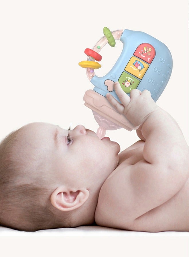 GROIC Baby Rattle Teether Toy Music Early Education Toy Electric Pacifier Bottle With Music Light, Pacifier Toy Chinese And English Early Education Mobile Phone - Image 5