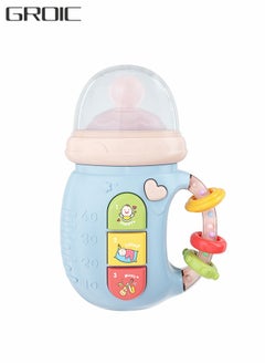 GROIC Baby Rattle Teether Toy Music Early Education Toy Electric Pacifier Bottle With Music Light, Pacifier Toy Chinese And English Early Education Mobile Phone  - Image 1