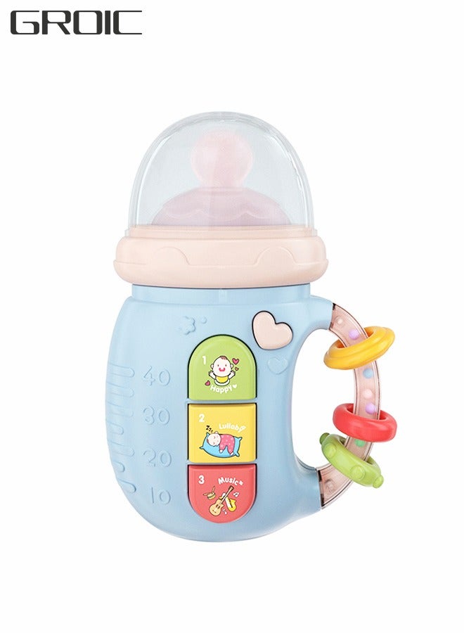 GROIC Baby Rattle Teether Toy Music Early Education Toy Electric Pacifier Bottle With Music Light, Pacifier Toy Chinese And English Early Education Mobile Phone - Image 1