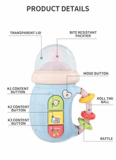GROIC Baby Rattle Teether Toy Music Early Education Toy Electric Pacifier Bottle With Music Light, Pacifier Toy Chinese And English Early Education Mobile Phone  - Image 4