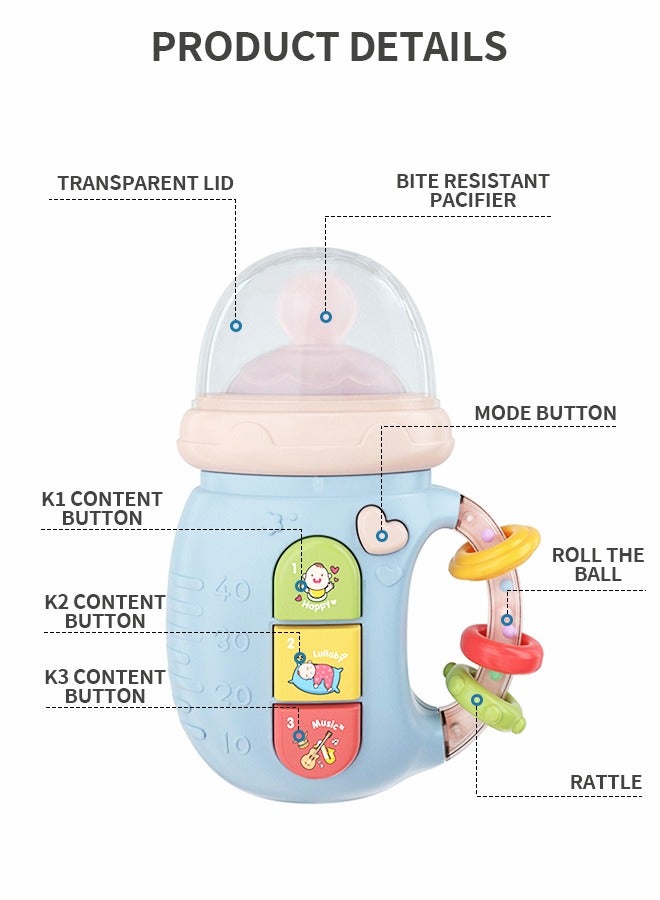 GROIC Baby Rattle Teether Toy Music Early Education Toy Electric Pacifier Bottle With Music Light, Pacifier Toy Chinese And English Early Education Mobile Phone - Image 4