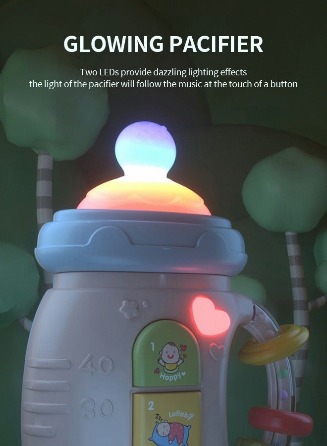 GROIC Baby Rattle Teether Toy Music Early Education Toy Electric Pacifier Bottle With Music Light, Pacifier Toy Chinese And English Early Education Mobile Phone - Image 3
