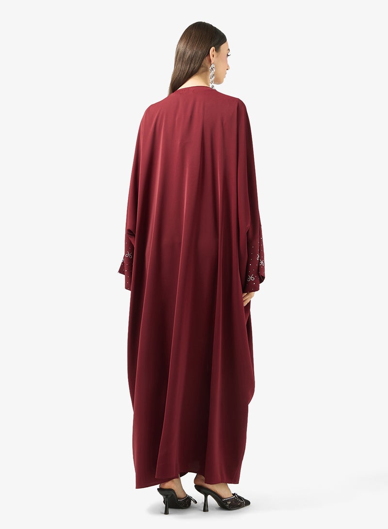 Khizana Abaya With Embroidered Sleeve - Image 2