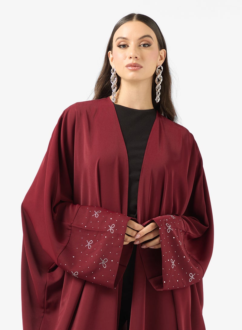 Khizana Abaya With Embroidered Sleeve - Image 3