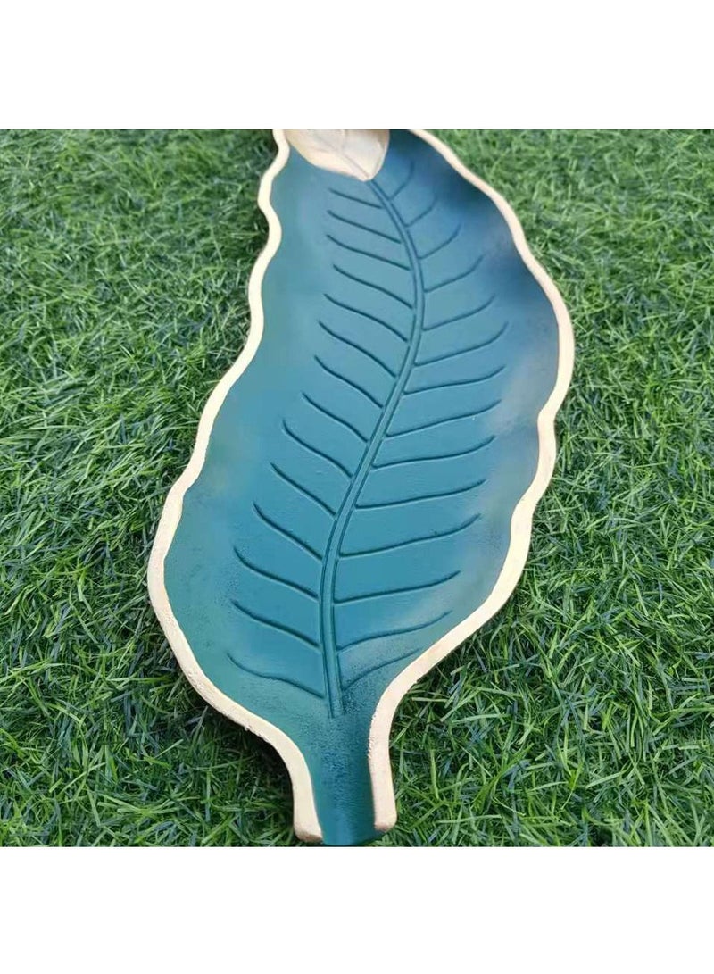 FFD Wooden Leaf Design Serving Tray Platter For Chocolate Snacks Dates Cakes Snacks Dessert Salad Fruit Breads Snack Appetite Platter Jewelry Trinket Dish - Image 2