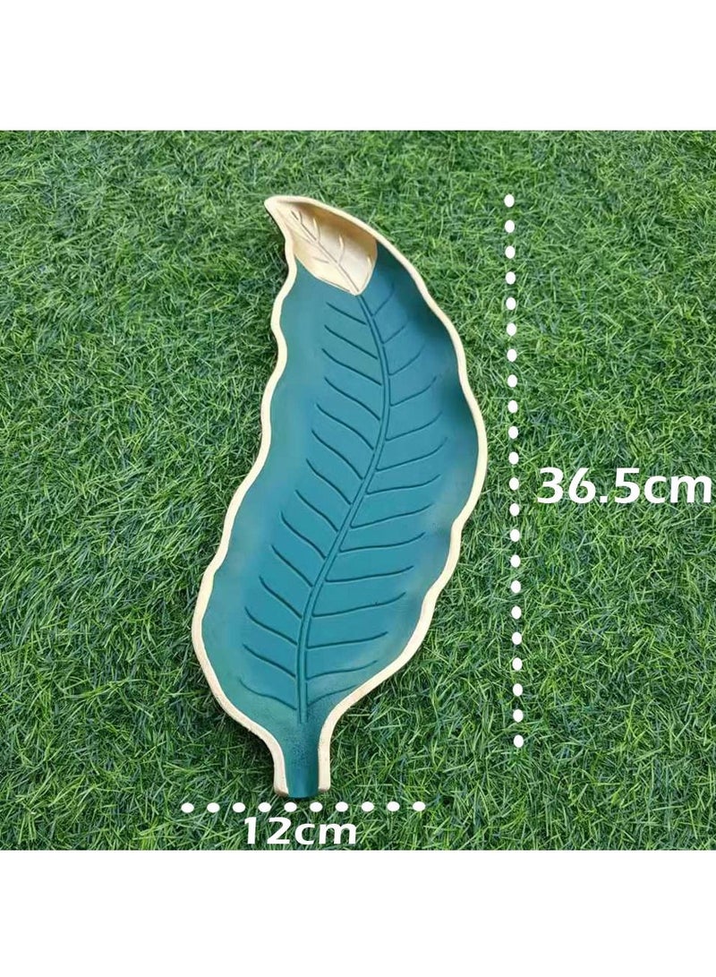 FFD Wooden Leaf Design Serving Tray Platter For Chocolate Snacks Dates Cakes Snacks Dessert Salad Fruit Breads Snack Appetite Platter Jewelry Trinket Dish - Image 4