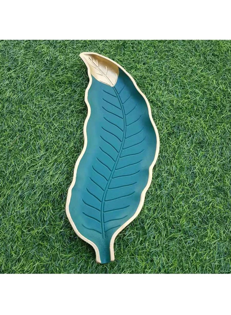 FFD Wooden Leaf Design Serving Tray Platter For Chocolate Snacks Dates Cakes Snacks Dessert Salad Fruit Breads Snack Appetite Platter Jewelry Trinket Dish - Image 1