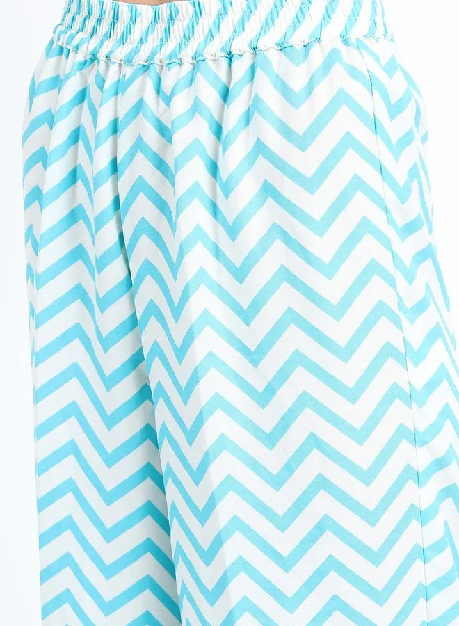 Vishudh  Women'S Turquoise Blue Printed Kurta Set With Palazzo And Dupatta for Women | Best Price UAE