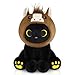 KOPHINYE Horse Cat Plush 8 Black Cat Stuffed Aniaml with Removable Brown Horse Hood Cute Stuffed Animal Kawaii Soft Plush Toy for Kids Girls Boys Birthday Gift Room Decor - Image 2