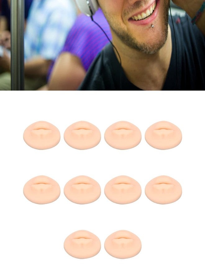 Jiawu 10Pcs Practice Lips, Soft Silicone Open Mouth Model, Flexible 3D Lip Model, Microblading Practice Skin for Semi Permanent Makeup, Practicing Suture, Education Display (Light Skin - Image 3
