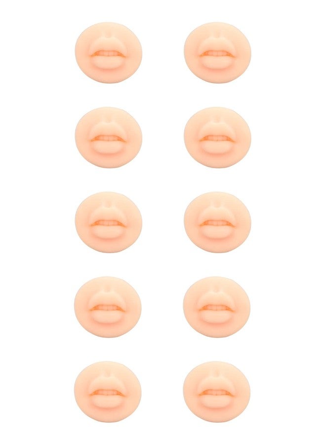 Jiawu 10Pcs Practice Lips, Soft Silicone Open Mouth Model, Flexible 3D Lip Model, Microblading Practice Skin for Semi Permanent Makeup, Practicing Suture, Education Display (Light Skin - Image 1