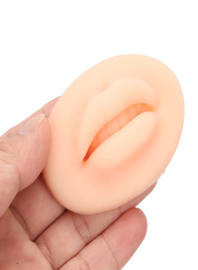 Jiawu 10Pcs Practice Lips, Soft Silicone Open Mouth Model, Flexible 3D Lip Model, Microblading Practice Skin for Semi Permanent Makeup, Practicing Suture, Education Display (Light Skin - Image 2