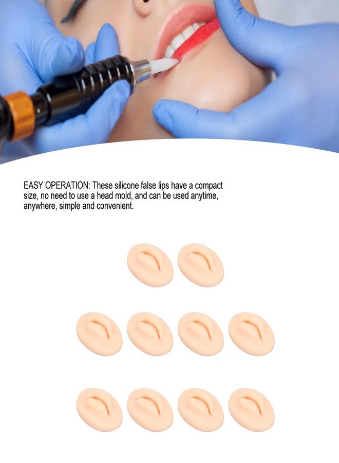 Jiawu 10Pcs Practice Lips, Soft Silicone Open Mouth Model, Flexible 3D Lip Model, Microblading Practice Skin for Semi Permanent Makeup, Practicing Suture, Education Display (Light Skin - Image 4