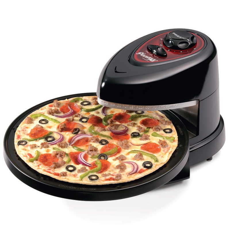 brandless Presto Pizzazz Plus Rotating Pizza Oven. Top and bottom heating elements bake foods from both sides - Image 1