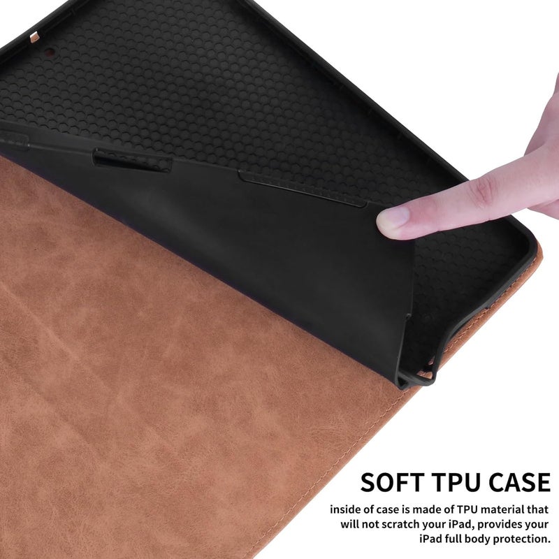 for Honor Pad V9 Case 11.5 Inch Adjustable Fixing Strap Card Slot Tablet Cases Shockproof Bracket Type Tablet PC Case(Brown) - Image 3